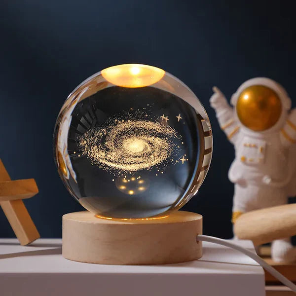 RoyaleGlow™ Celestial 3D Engraved LED Crystal Ball Night Light - Milky Way