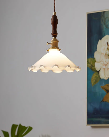 RoyaleGlow Vintage Floral Glass Pendant Lamp – Elegant Hanging Light for Home & Dining Decor