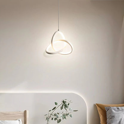 Royaleva Modern Ring Light Pendant with Unique Twisted Design - White