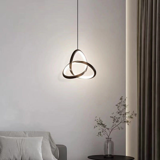 Royaleva Modern Ring Light Pendant with Unique Twisted Design - Black