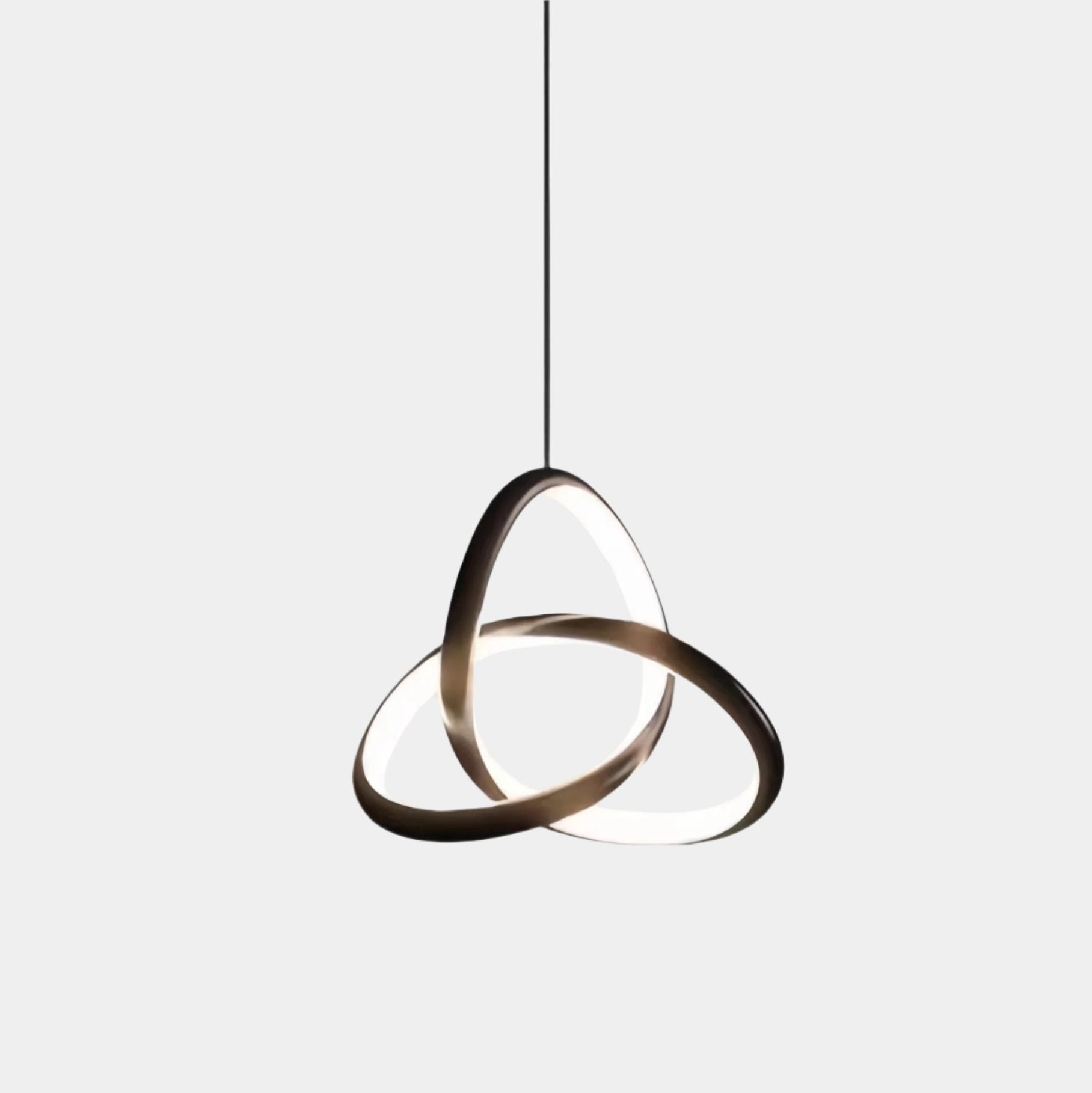 Royaleva Modern Ring Light Pendant with Unique Twisted Design - Black