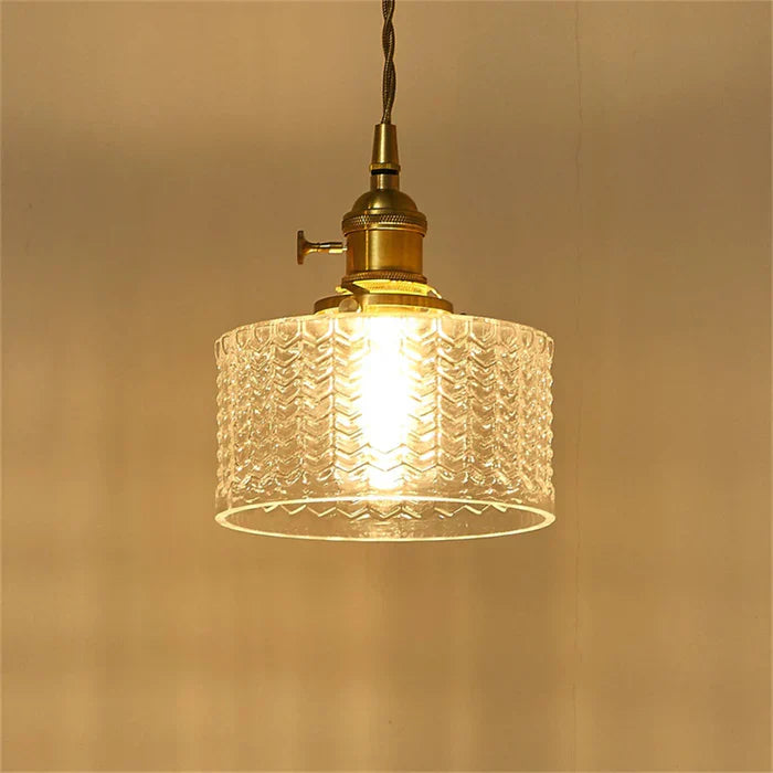 RoyaleGlow Stunning Cylinder Glass Pendant Light – Elegant Modern Illumination