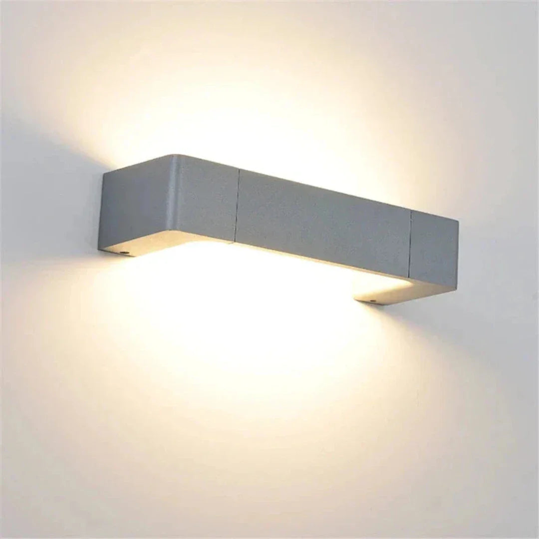 Rayvia MetroShine LED Wall Light - Modern Outdoor Lighting, Energy-Efficient - Gray / Warm White