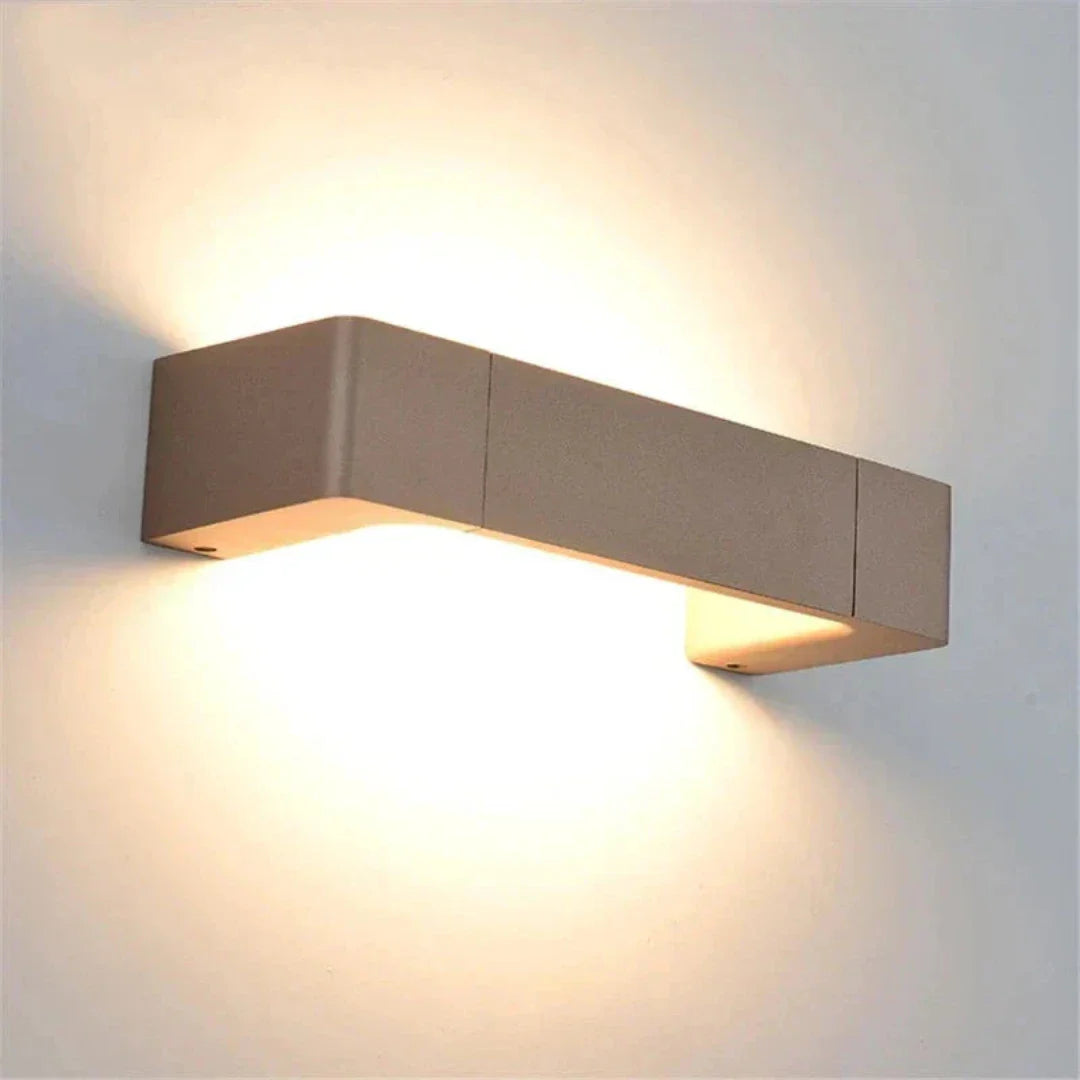 Rayvia MetroShine LED Wall Light - Modern Outdoor Lighting, Energy-Efficient - Gold / Warm White