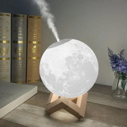 Lumora Moon Ultrasonic Air Humidifier Lamp - LED Ambient Light & Aroma Diffuser Combo