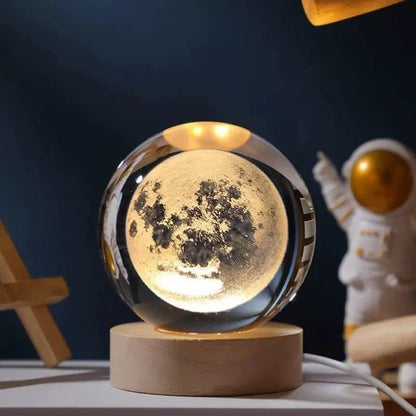 RoyaleGlow 3D Moon Crystal Ball Lamp - Enchanting Night Light - Default Title