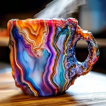 Royallure Elegant Crystal Agate Coffee Cup – Unique Handcrafted Mug for Luxury Sipping