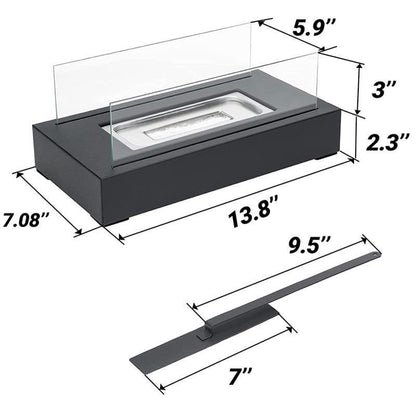 Royelux Everlasting Flame Tabletop Fireplace - Black