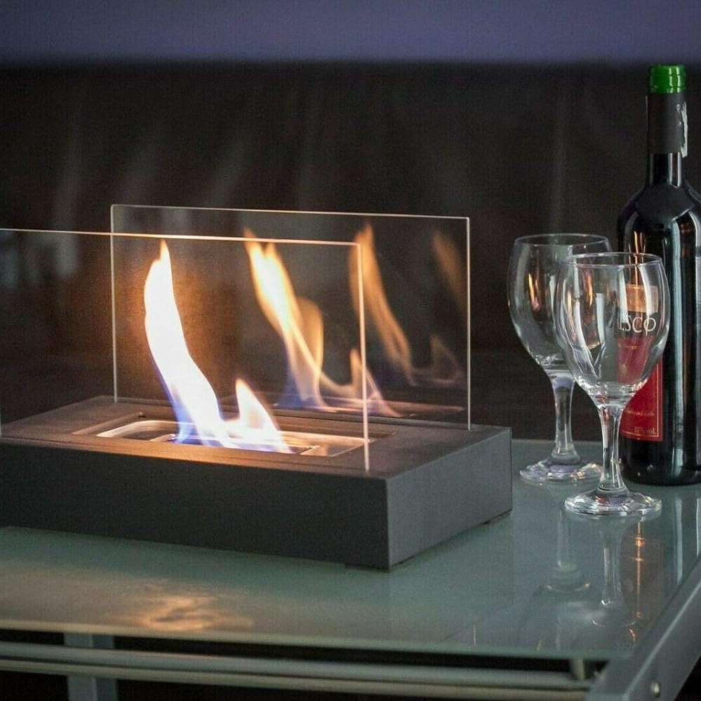 Royelux Everlasting Flame Tabletop Fireplace - Black