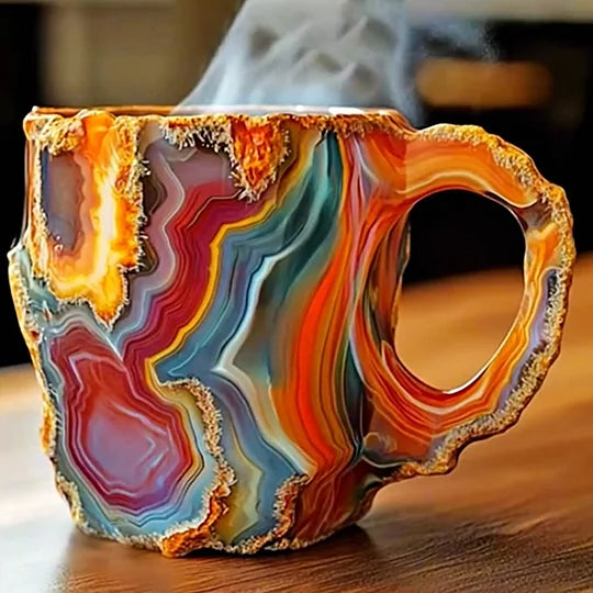 Royallure Elegant Crystal Agate Coffee Cup – Unique Handcrafted Mug for Luxury Sipping