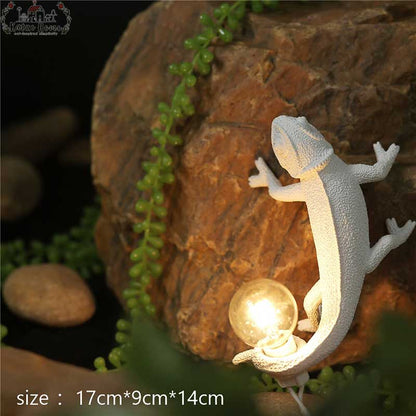 Royallure Nordic White Lizard Chameleon Lamp Night Light - Color-Changing Decor