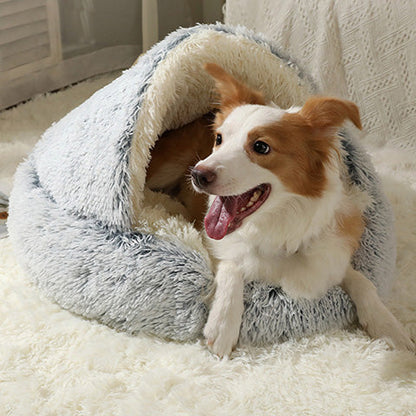 FurLuxe CozyNest Anxiety Relief Pet Bed for Small Dogs - Self-Warming Faux Fur Design, Machine Washable