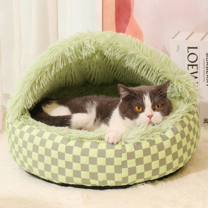 Furora Cozy Cave Bed for Cats & Small Dogs - Plush Anxiety Relief Sanctuary