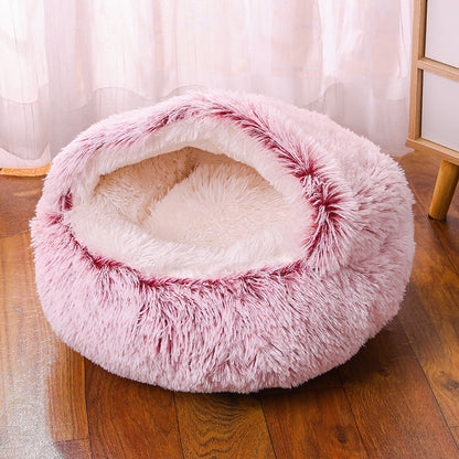 FurLuxe CozyNest Anxiety Relief Pet Bed for Small Dogs - Self-Warming Faux Fur Design, Machine Washable