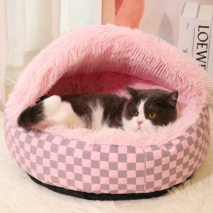 Furora Cozy Cave Bed for Cats & Small Dogs - Plush Anxiety Relief Sanctuary