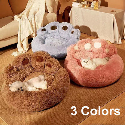 Furora Orthopedic Calming Round Pet Bed - Plush Bear Paw Design for Dogs & Cats, Joint Pain Relief, Machine Washable, Multiple Sizes