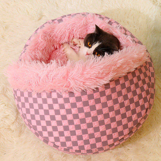 Furora Cozy Cave Bed for Cats & Small Dogs - Plush Anxiety Relief Sanctuary