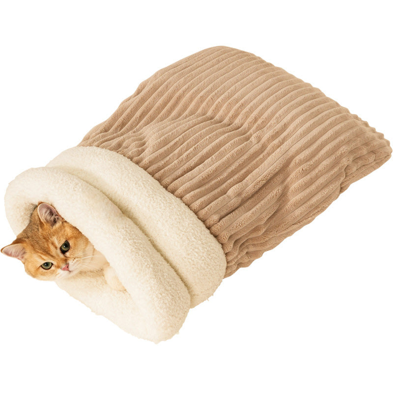 Pawellure Warm & Cozy Cat Sleeping Bag Bed - Plush & Portable Feline Retreat