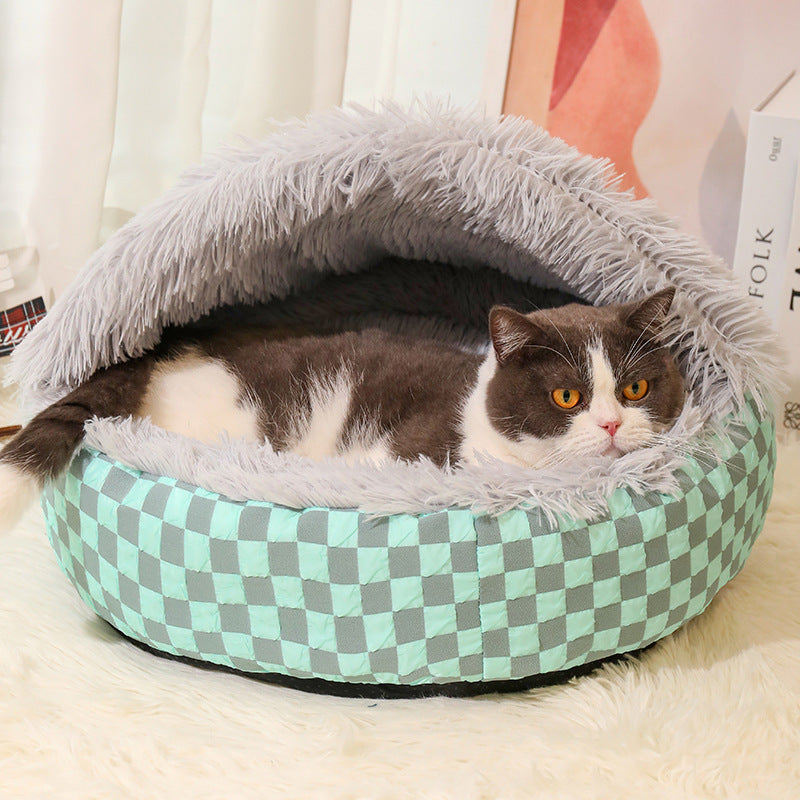 Furora Cozy Cave Bed for Cats & Small Dogs - Plush Anxiety Relief Sanctuary