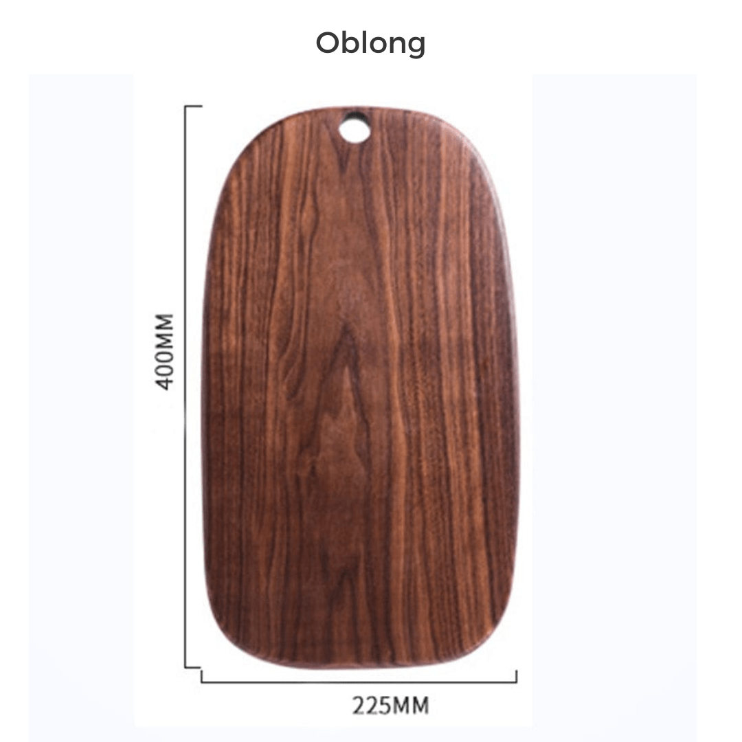 LuxRoyale Walnut Wood Chopping Board - Rustic & Durable Cutting Surface for Kitchen - Mini Oblong