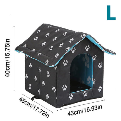 Pawelux Outdoor Cat House – Waterproof with Self-Warming Pad for Comfort