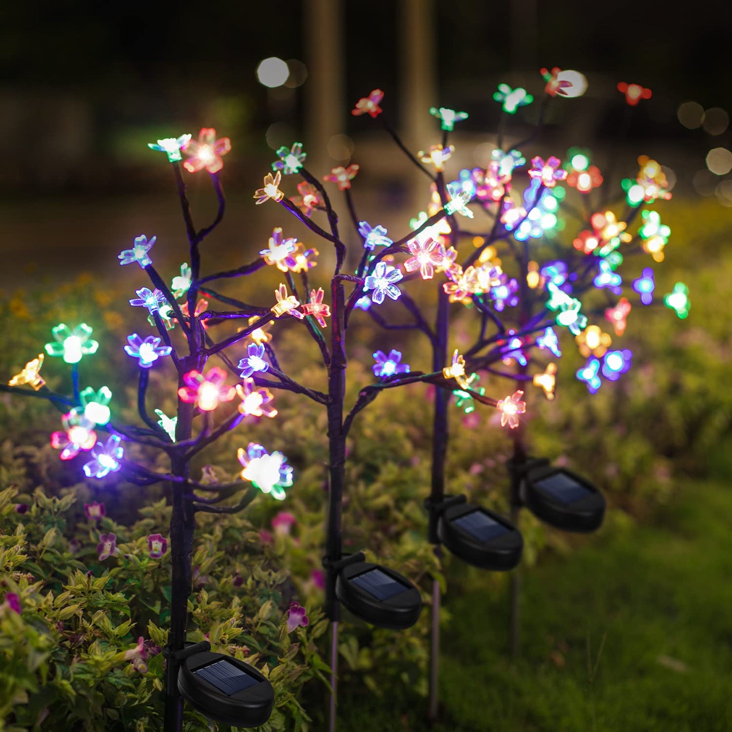 Lumora FairyFlowers Solar LED Garden Lights - Vibrant Multicolor Outdoor Decor - Multicolor