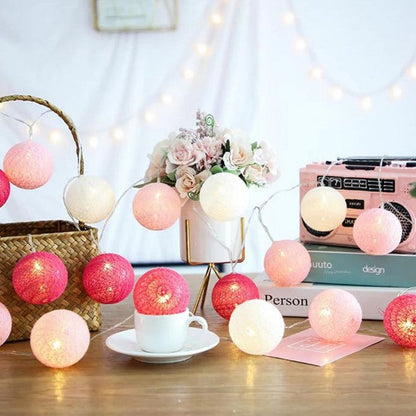 Royallure Cotton Ball Garland Lights – Cozy Decor for Home & Celebrations