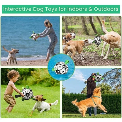 Pawelux Interactive Dog Soccer Ball with Easy Grip Straps – Durable, Safe & Fun Outdoor Pet Toy