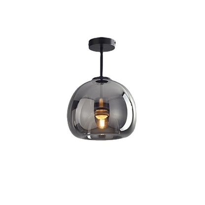 Royallure Copper Glass Semi Flush Mount Ceiling Light - Vintage Charm & Modern Elegance