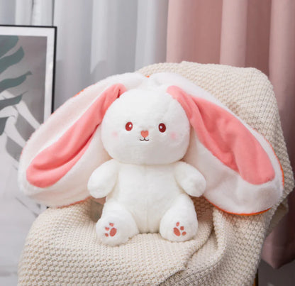 Royelux Carrot Rabbit Plush Toy - 2-in-1 Bunny in Strawberry Bag (30cm)