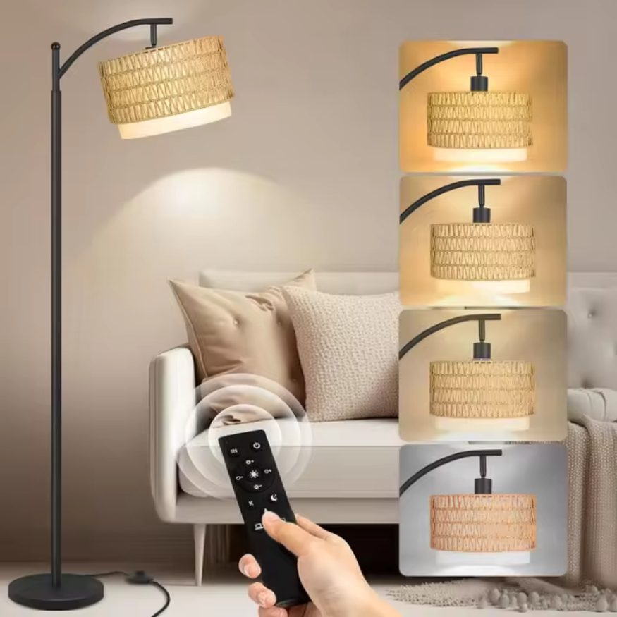 Dimmable arc floor lamp with 1000 lumens LED bulb, perfect for reading or relaxation