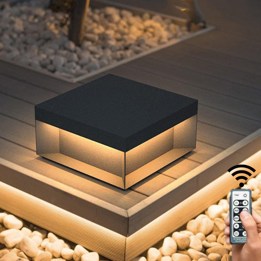 Stylish Solar Garden Lamp with Remote Control - IP65 Weatherproof Design