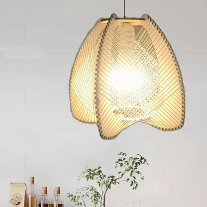 Modern Wood Hemp Rope Chandelier – Retro E27 Lamp for Bedroom and Bar - C