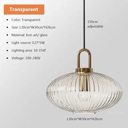 Royallure Modern LED Glass Pendant Light – Sleek Illumination for Any Space - PL441 A Transparent / Without Bulb