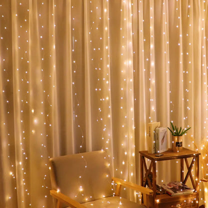 RoyaleGlow LED Fairy String Lights - USB-Powered Curtain Lights with Remote - Default Title