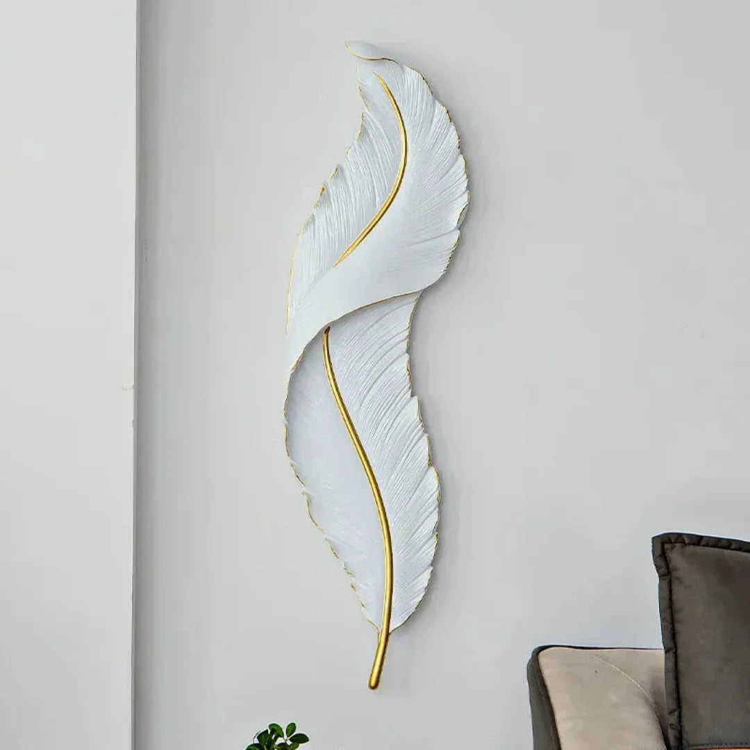 FeatherGlow Elegant Feather Wall Light - 90 CM