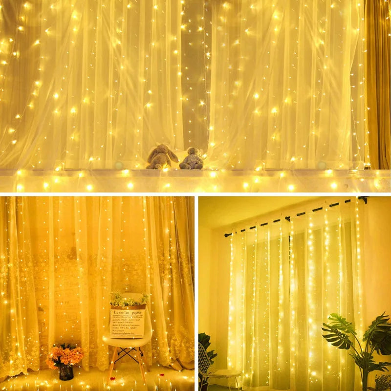 RoyaleGlow LED Fairy String Lights - USB-Powered Curtain Lights with Remote - Default Title