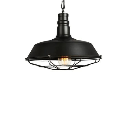 Royelux Industrial Retro Iron Pendant Light - Vintage Hanging Lamp for Dining & Cafes - black A