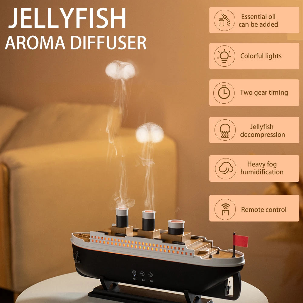 Royaleva Essential Oil Diffuser – Ship Model Aromatherapy Diffuser with Cool Mist and Remote