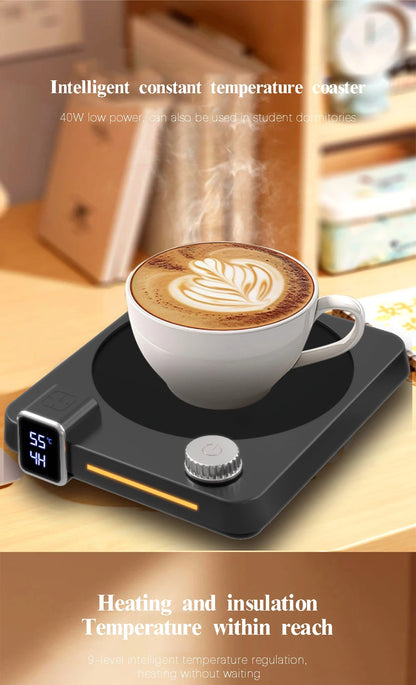 Royaleva Coffee Cup Heater Pad – 9-Speed Temperature Adjustment, LED Display, Auto Shut-Off