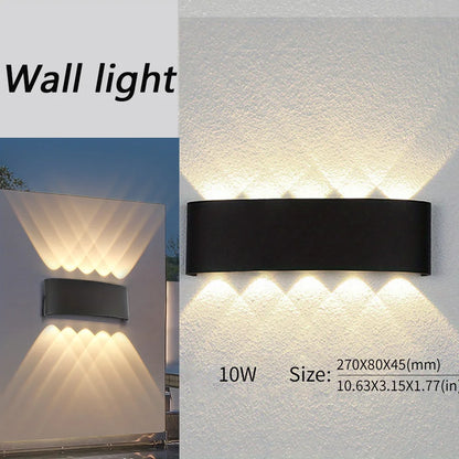 Rayvia Waterproof LED Wall Lamp for Indoor & Outdoor Spaces - 10W Black / Warm White