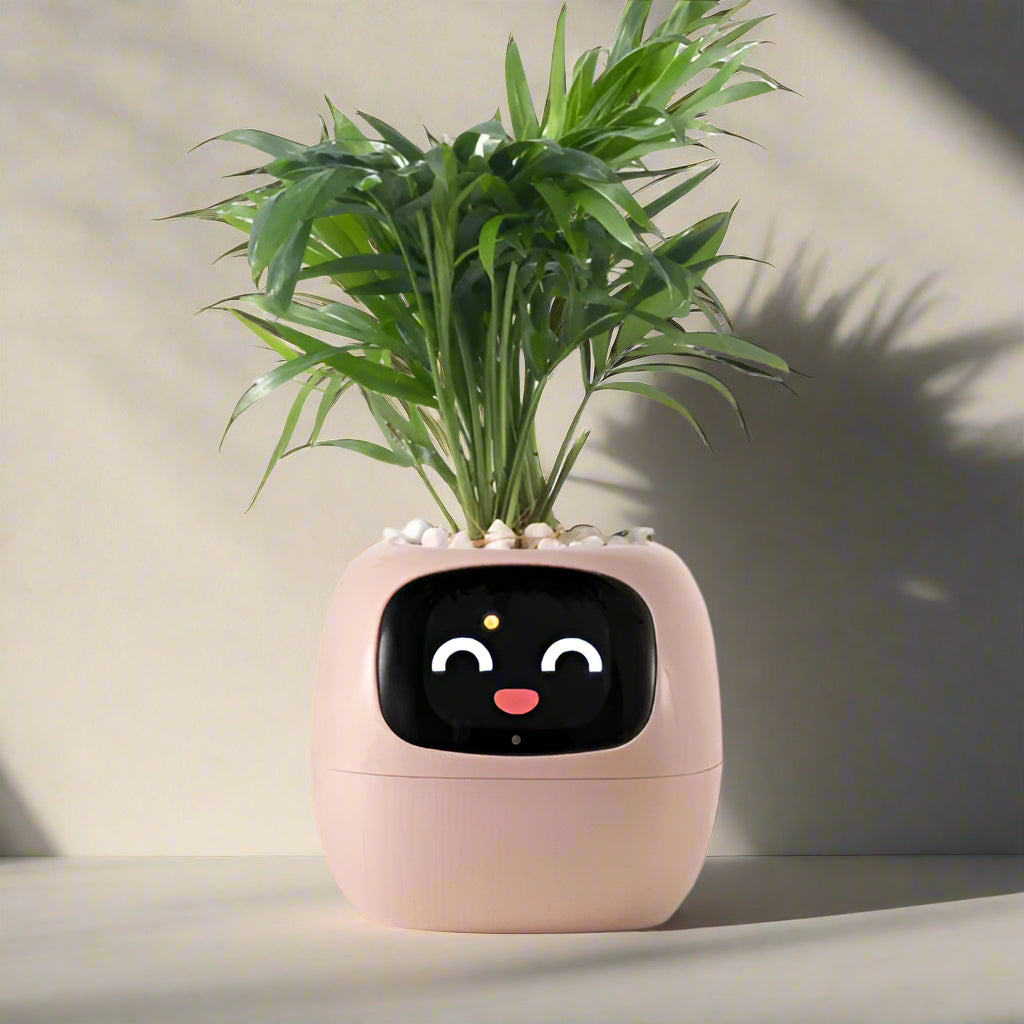 Smart Plant Pot with AI Sensors – Interactive Planter for Easy Plant Care - Pink