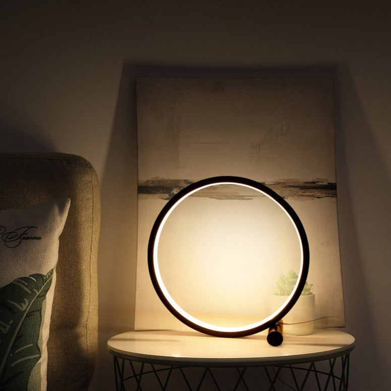 Royaleva Circle of Life Table Lamp - Minimalist Design, Touch-Control, Dimmable - Black