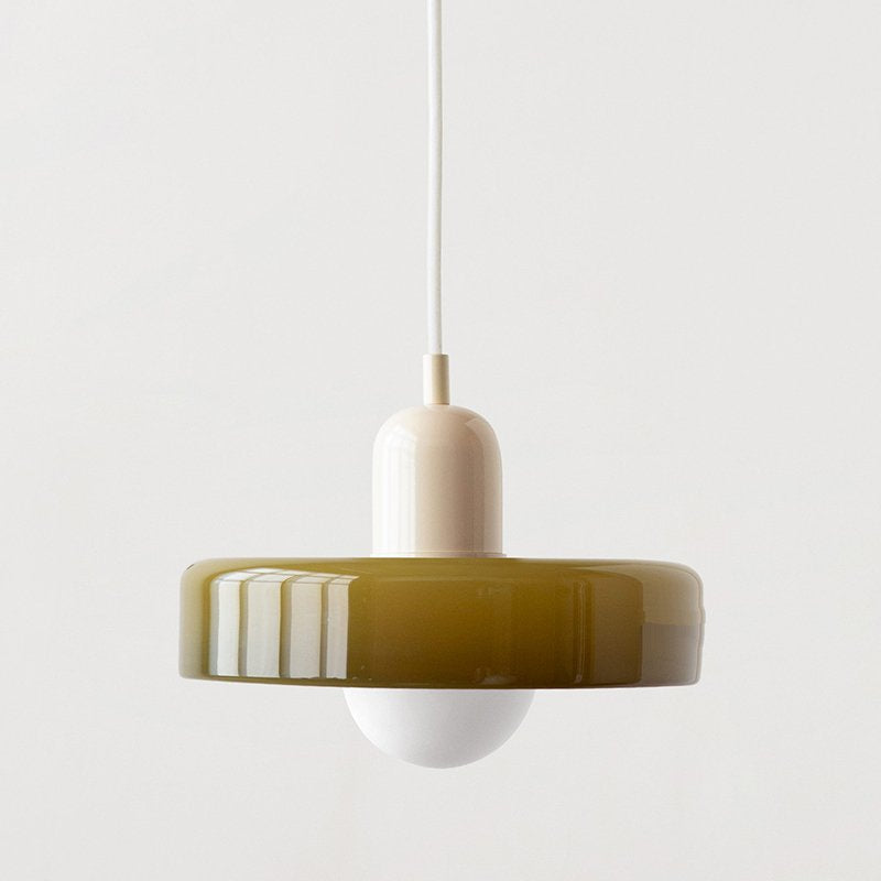 RoyaleGlow Scandinavian-Style Vintage Glass Pendant Light for Elegant Illumination - Small / Tea Green / Beige