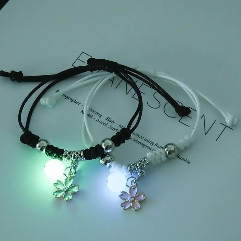 Royelux Luminous Star Couple Bracelets - Matching Glow-in-the-Dark Charm Jewelry