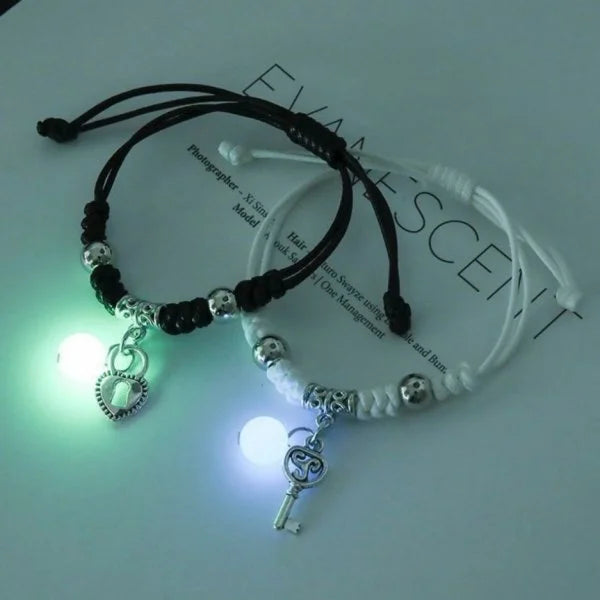 Royelux Sun & Moon Couples Bracelet – Luminous Rope Charm Jewelry Gift for Lovers