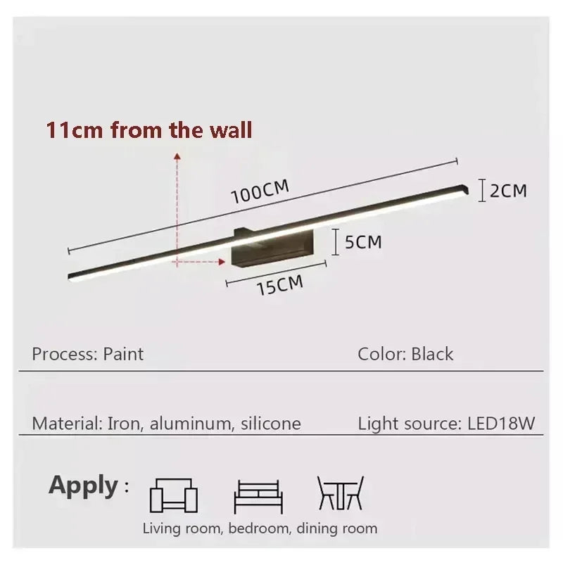 RoyaleGlow Modern LED Bathroom Vanity Light with Adjustable Tricolor Lighting - LWL155 A White 100cm / Neutral light