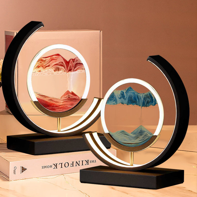 Royallure 3D Hourglass LED Lamp - Mesmerizing Sand Art for Home Decor