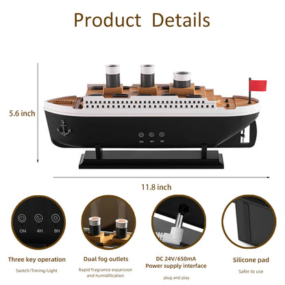 Royaleva Essential Oil Diffuser – Ship Model Aromatherapy Diffuser with Cool Mist and Remote