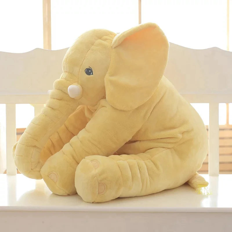 RoyaleGlow Baby Elephant Pillow - Soft Plush Stuffed Animal for Kids & Infants - Yellow / 40cm